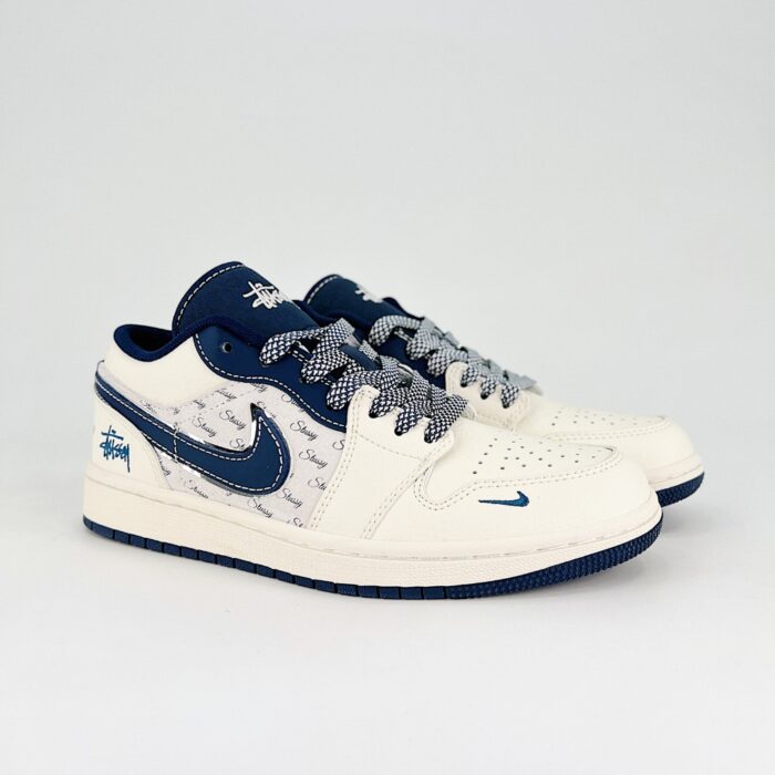 NIKE AIR JORDAN 1 LOW X TRAVIS SCOTT X STUSSY BEIGE BLUE XF8698 032 - Image 3