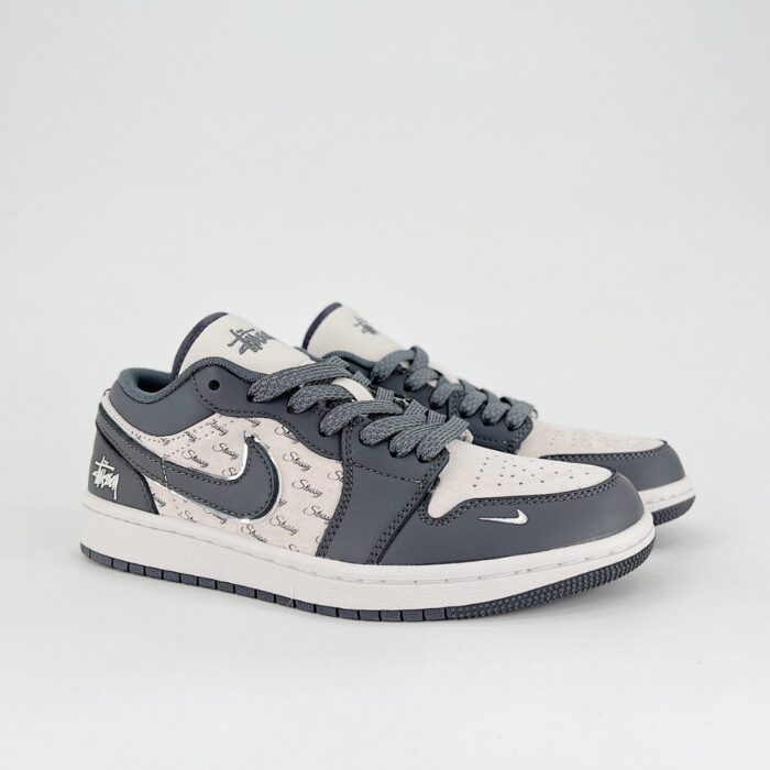 NIKE AIR JORDAN 1 LOW X STUSSY WHITE GREY XX3318 966 - Image 4