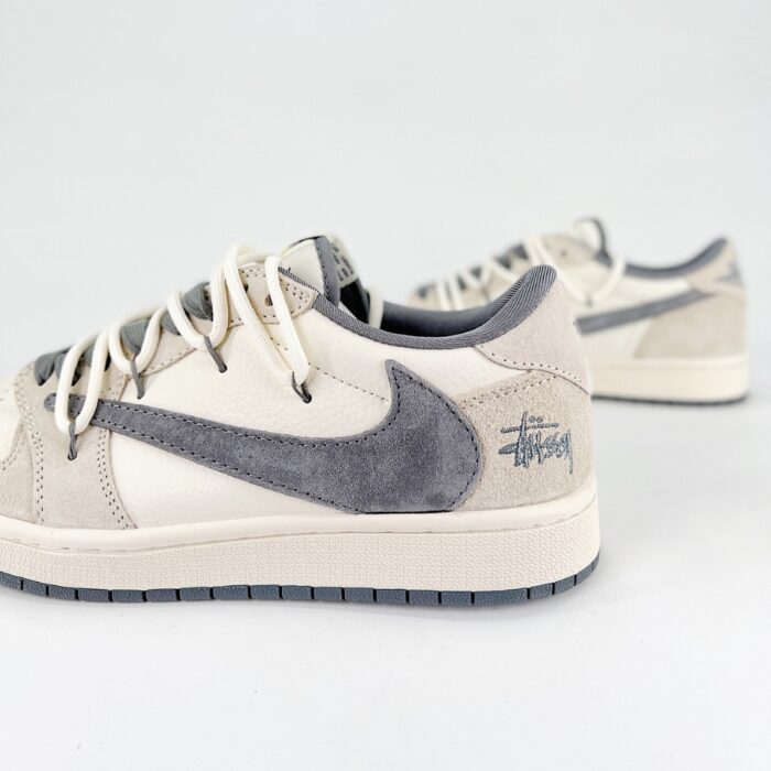 NIKE AIR JORDAN 1 LOW X TRAVIS SCOTT X STUSSY GREY BEIGE - Image 3