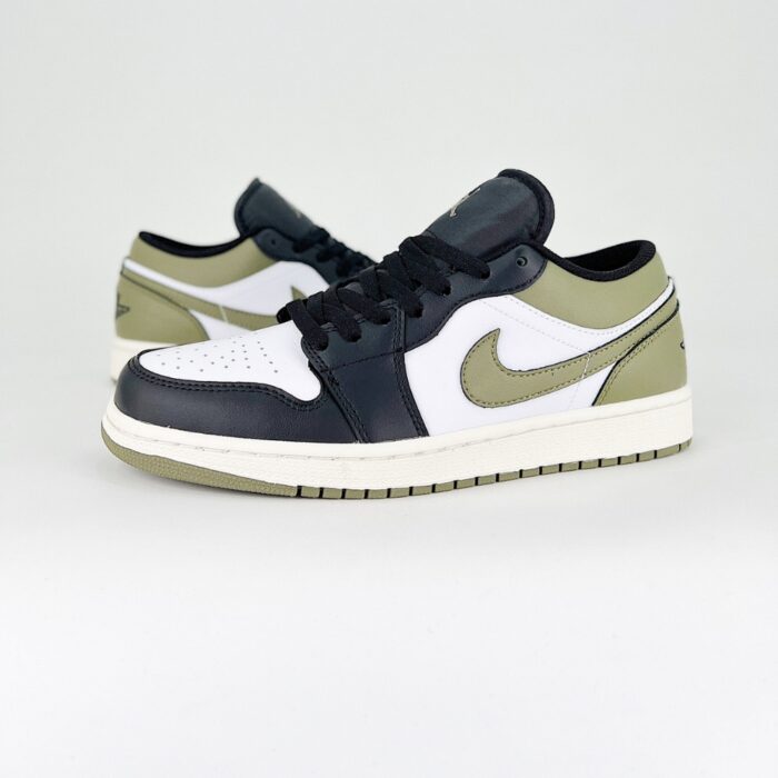 NIKE AIR JORDAN 1 LOW BLACK WHITE OLIVE 553558 092 - Image 3