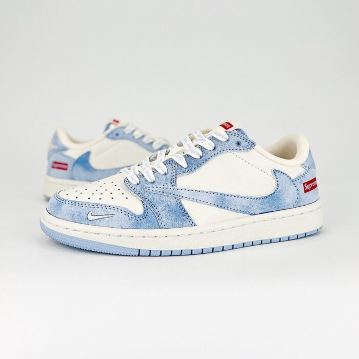 NIKE AIR JORDAN 1 LOW X TRAVIS SCOTT X SUPREME BLUE WHITE CH6336 010 - Image 2