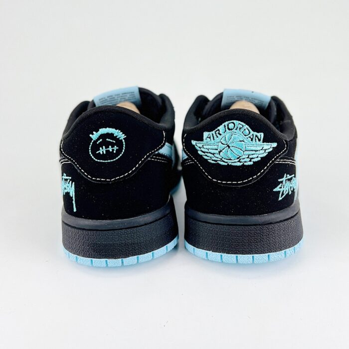 NIKE AIR JORDAN 1 LOW X TRAVIS SCOTT X STUSSY BLACK ICE BLUE - Image 3