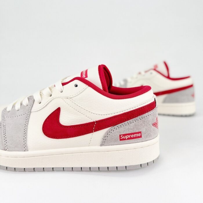 NIKE AIR JORDAN 1 LOW X TRAVIS SCOTT X SUPREME GREY WHITE RED - Image 4