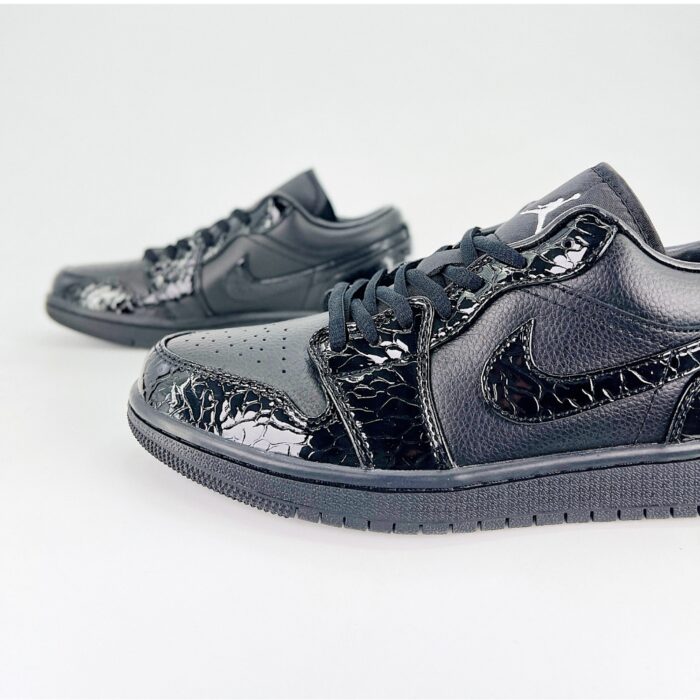 NIKE AIR JORDAN 1 LOW BLACK PATENT HJ7743 010 - Image 4