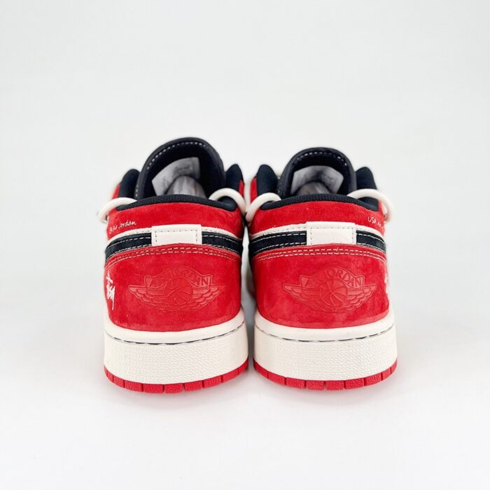 NIKE AIR JORDAN 1 LOW X STUSSY BLACK RED WHITE SJ9950 048 - Image 4