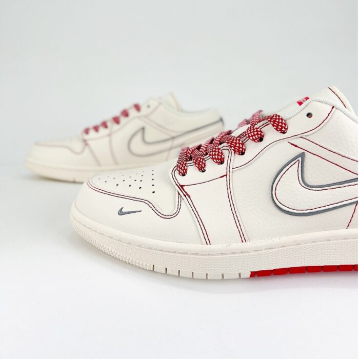 NIKE AIR JORDAN 1 LOW X SUPREME SAIL WHITE RED SJ9950 025 - Image 4