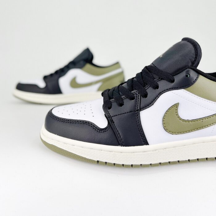 NIKE AIR JORDAN 1 LOW BLACK WHITE OLIVE 553558 092 - Image 4