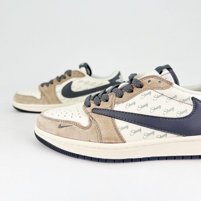 NIKE AIR JORDAN 1 LOW X TRAVIS SCOTT X STUSSY BEIGE WHITE XZ6188 690 - Image 4