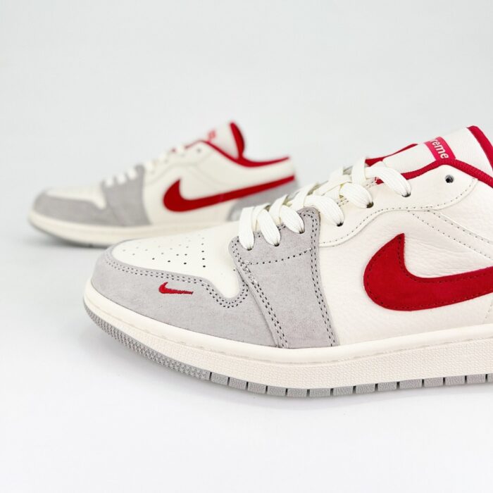 NIKE AIR JORDAN 1 LOW X TRAVIS SCOTT X SUPREME GREY WHITE RED - Image 5