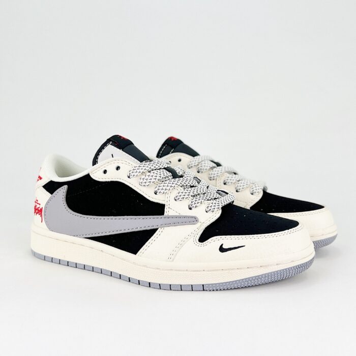 NIKE AIR JORDAN 1 LOW X TRAVIS SCOTT X STUSSY WHITE GREY BLUE - Image 5