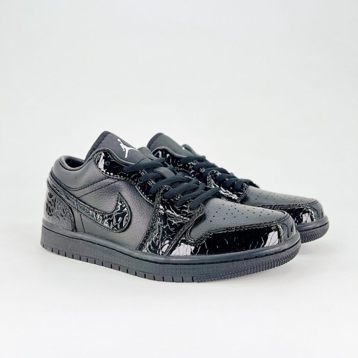 NIKE AIR JORDAN 1 LOW BLACK PATENT HJ7743 010 - Image 5