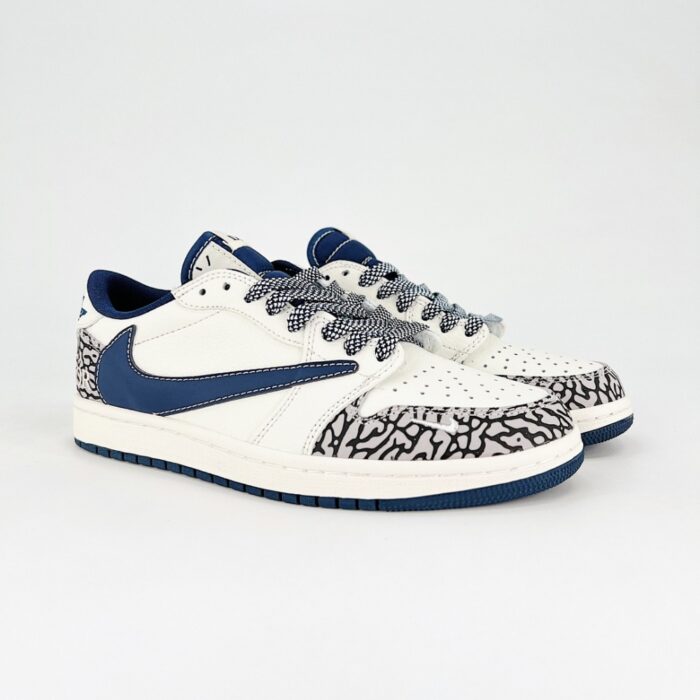 NIKE AIR JORDAN 1 LOW X TRAVIS SCOTT WHITE BLUE - Image 5