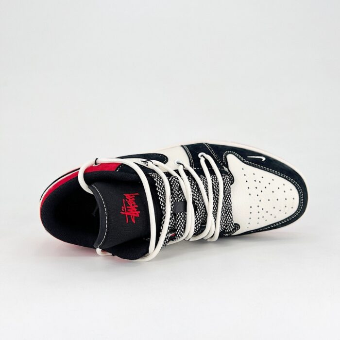 NIKE AIR JORDAN 1 LOW X STUSSY BLACK RED WHITE SJ9950 048 - Image 5