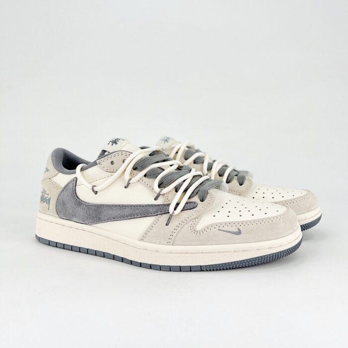 NIKE AIR JORDAN 1 LOW X TRAVIS SCOTT X STUSSY GREY BEIGE - Image 5