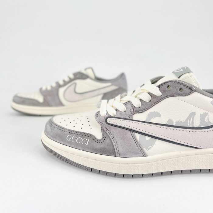 NIKE AIR JORDAN 1 LOW X TRAVIS SCOTT X GUCCI GREY WHITE - Image 5