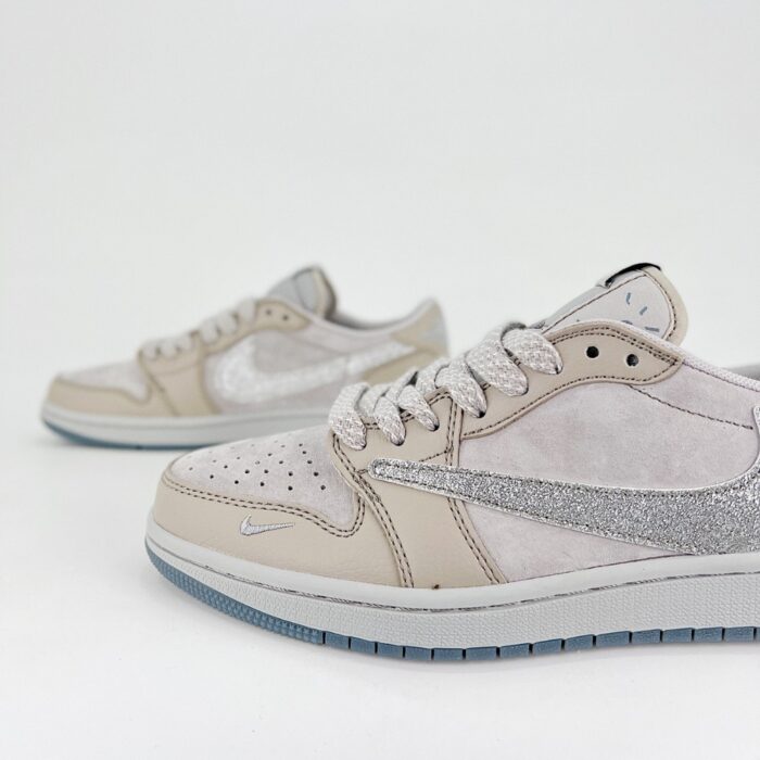 NIKE AIR JORDAN 1 LOW X TRAVIS SCOTT GREY BEIGE QY0368 300 - Image 5