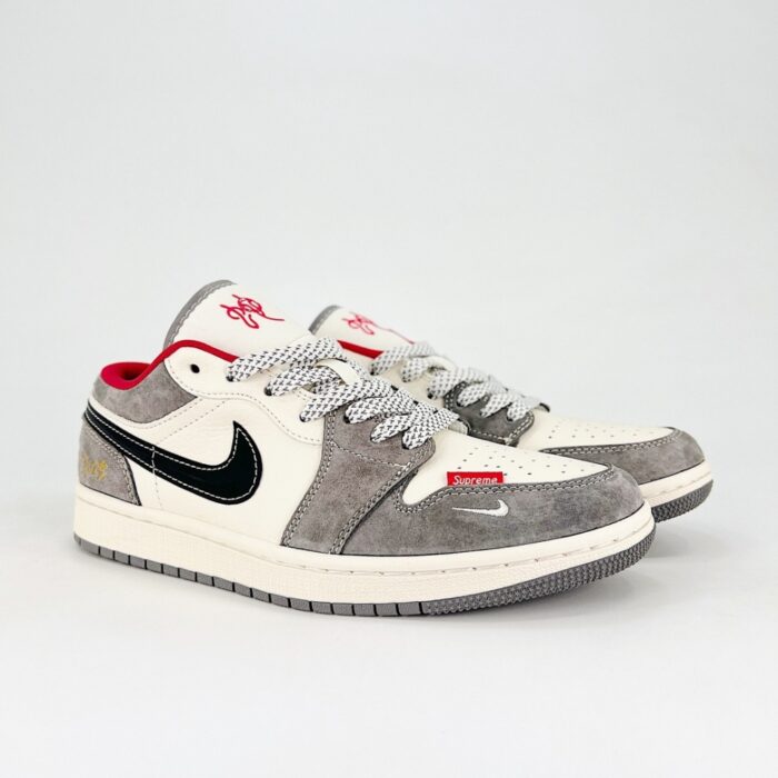 NIKE AIR JORDAN 1 LOW X TRAVIS SCOTT X SUPREME GREY WHITE XS6086 014 - Image 5