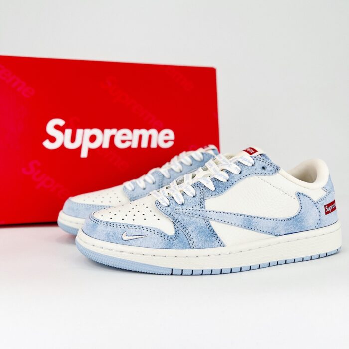 NIKE AIR JORDAN 1 LOW X TRAVIS SCOTT X SUPREME BLUE WHITE CH6336 010 - Image 4