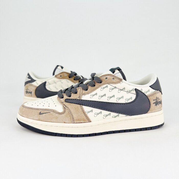 NIKE AIR JORDAN 1 LOW X TRAVIS SCOTT X STUSSY BEIGE WHITE XZ6188 690 - Image 5