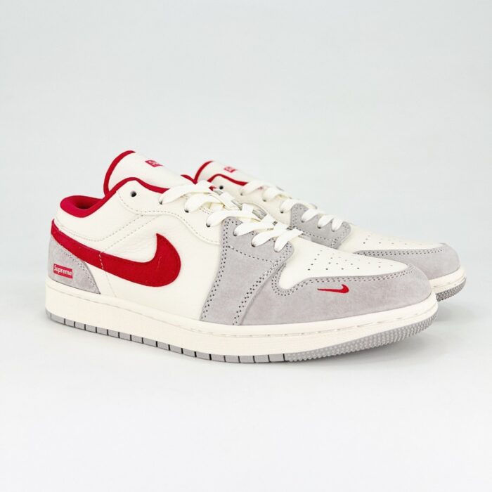 NIKE AIR JORDAN 1 LOW X TRAVIS SCOTT X SUPREME GREY WHITE RED - Image 2