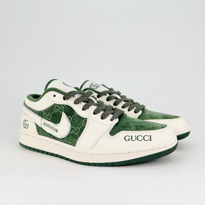 NIKE AIR JORDAN 1 LOW X GUCCI WHITE GREEN - Image 5