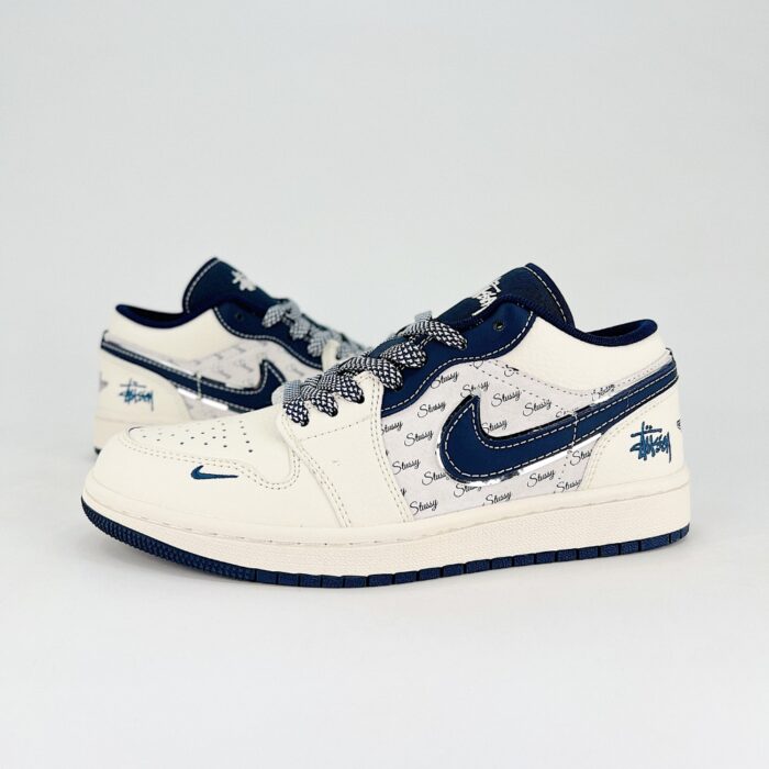 NIKE AIR JORDAN 1 LOW X TRAVIS SCOTT X STUSSY BEIGE BLUE XF8698 032 - Image 6