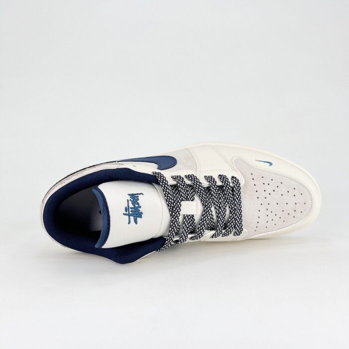 NIKE AIR JORDAN 1 LOW X TRAVIS SCOTT X STUSSY WHITE NAVY BLUE - Image 5