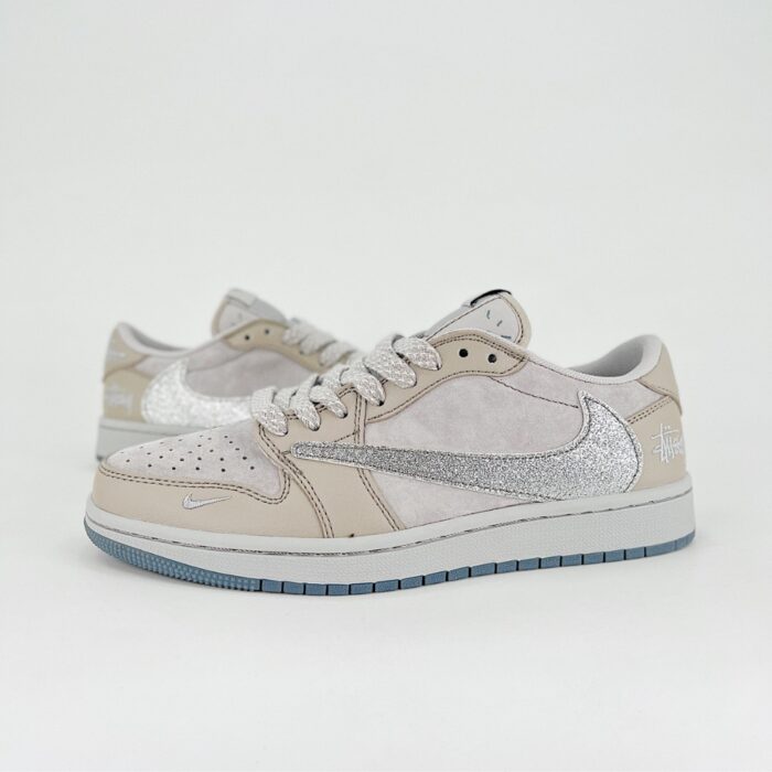 NIKE AIR JORDAN 1 LOW X TRAVIS SCOTT GREY BEIGE QY0368 300 - Image 3