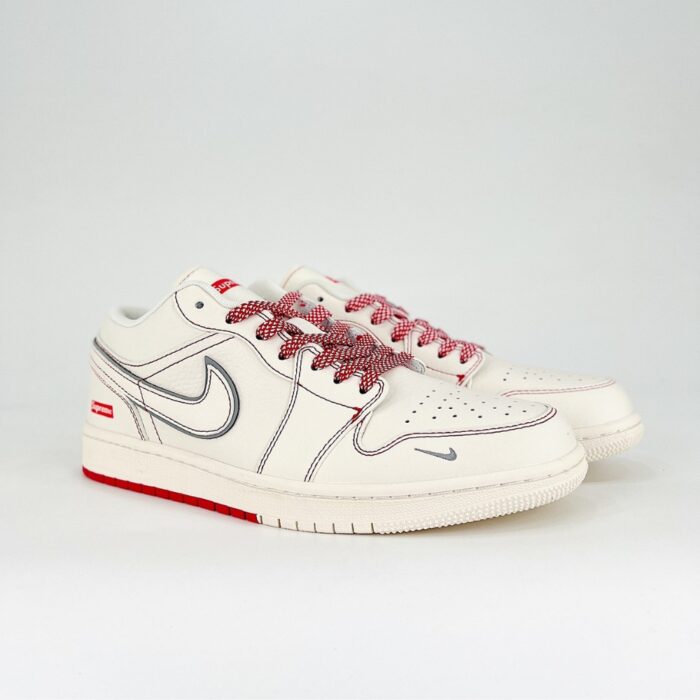 NIKE AIR JORDAN 1 LOW X SUPREME SAIL WHITE RED SJ9950 025 - Image 2