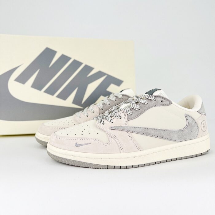 NIKE AIR JORDAN 1 LOW X TRAVIS SCOTT LIGHT GRAY JH6088 612 - Image 2