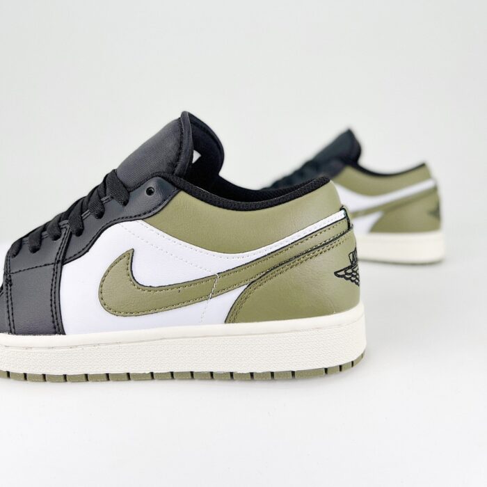 NIKE AIR JORDAN 1 LOW BLACK WHITE OLIVE 553558 092 - Image 6