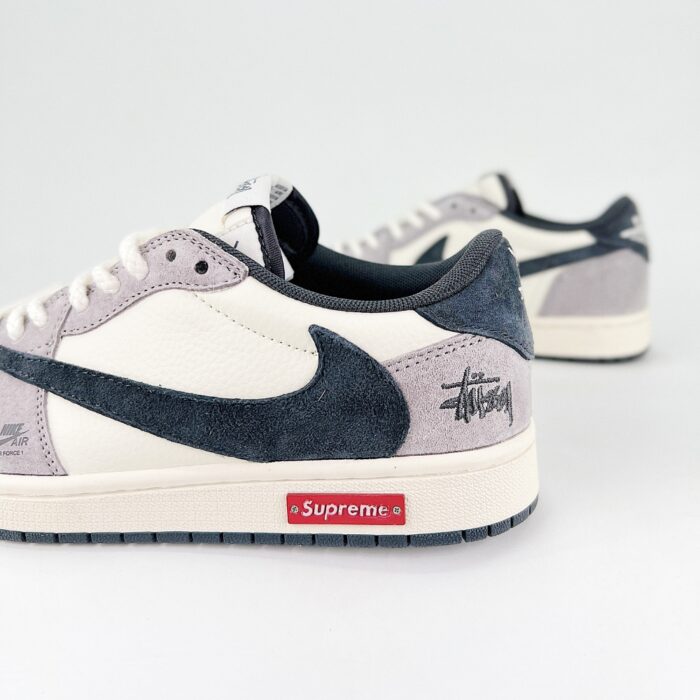 NIKE AIR JORDAN 1 LOW X TRAVIS SCOTT X STUSSY X SUPREME GREY WHITE - Image 4