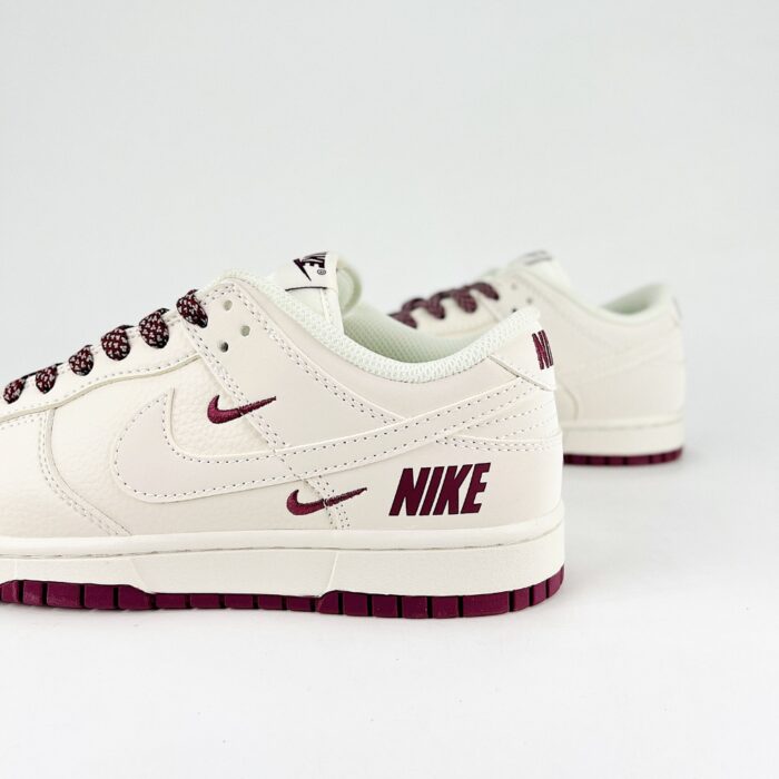 NIKE DUNK LOW MINI SWOOSH CREAM BURGUNDY - Image 5